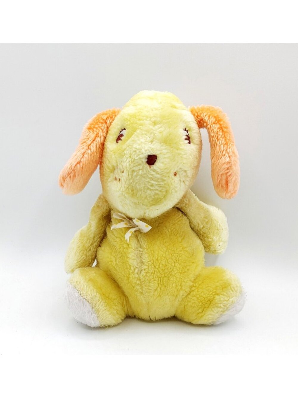 Gund Yellow Orange Puppy Dog Stuffed Animal Plush Vintage 1982